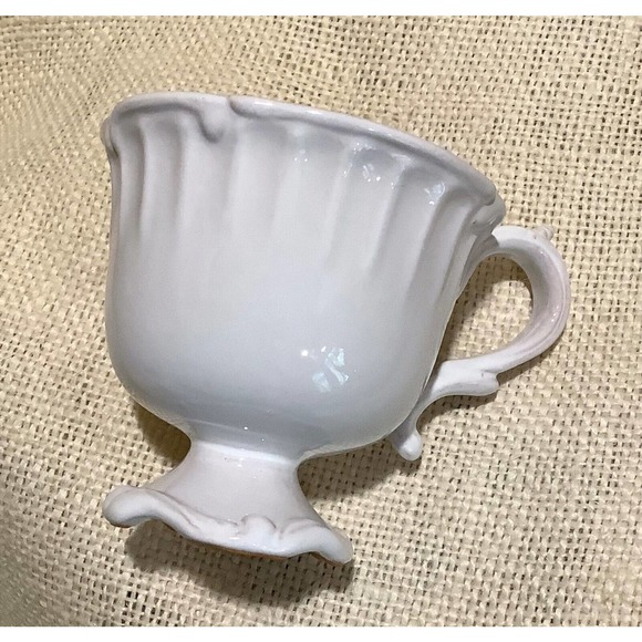 NIDERVILLER France pale lavender pedestal tea coffee cup and saucer set of 2 - Picture 5 of 9